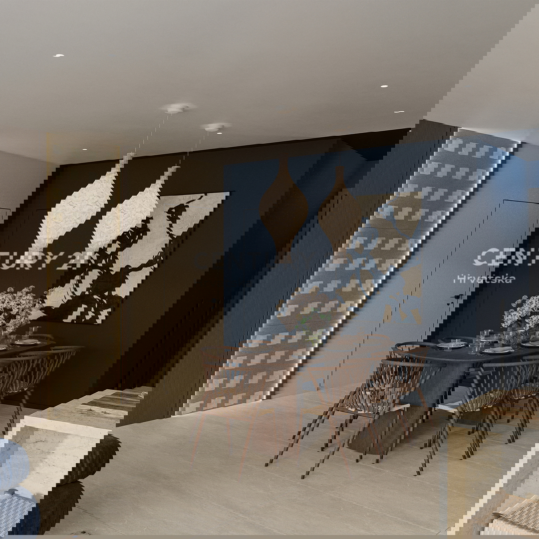 ZADAR, LJUBAČ, LUX. NOVOGRADNJA. S4= 100,66 m2, 1. nadstropje, 50 m do morja in plaže, pogled na morje