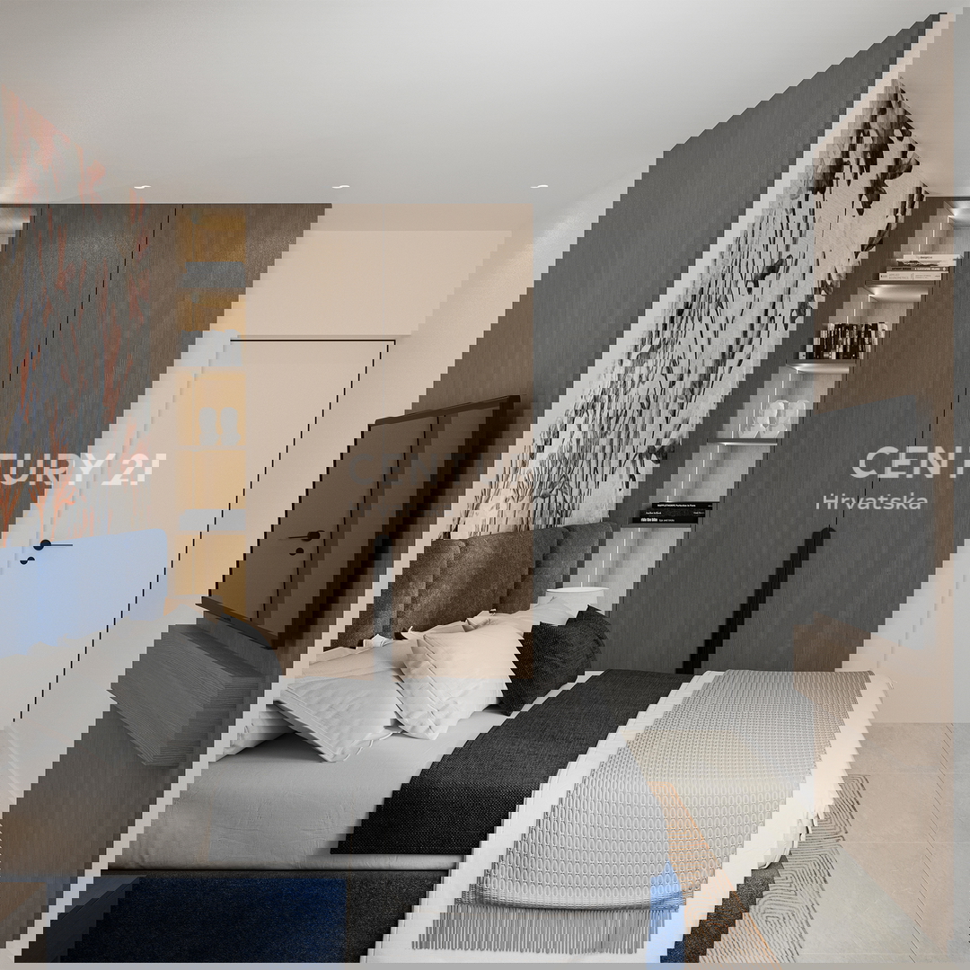 ZADAR, LJUBAČ, LUX. NOVOGRADNJA. S4= 100,66 m2, 1. nadstropje, 50 m do morja in plaže, pogled na morje