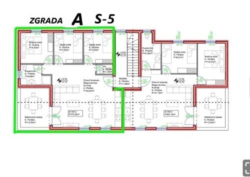 Pakoštane - trisobno stanovanje z pogledom na morje -S5-A