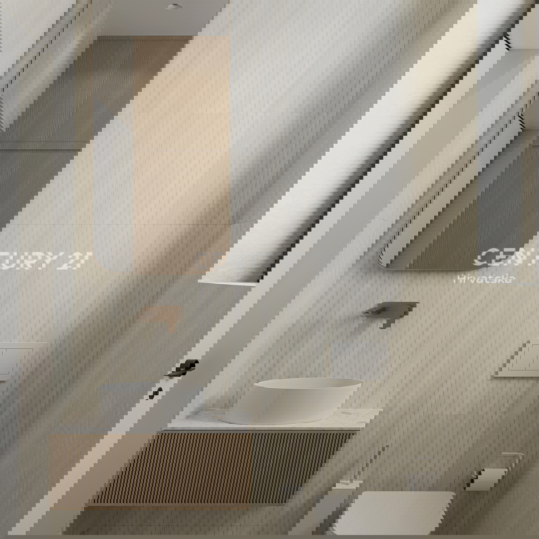 ZADAR, LJUBAČ, LUKSUZNO NOVOGRADNJA. S5= 98,80 m2 + strešna terasa 120 m2, 2. nadstropje, 50 m DO MORJA IN PLAŽE, POGLED NA MORJE