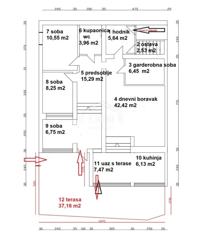 Crikvenica – prodaja rustikalnega stanovanja s teraso