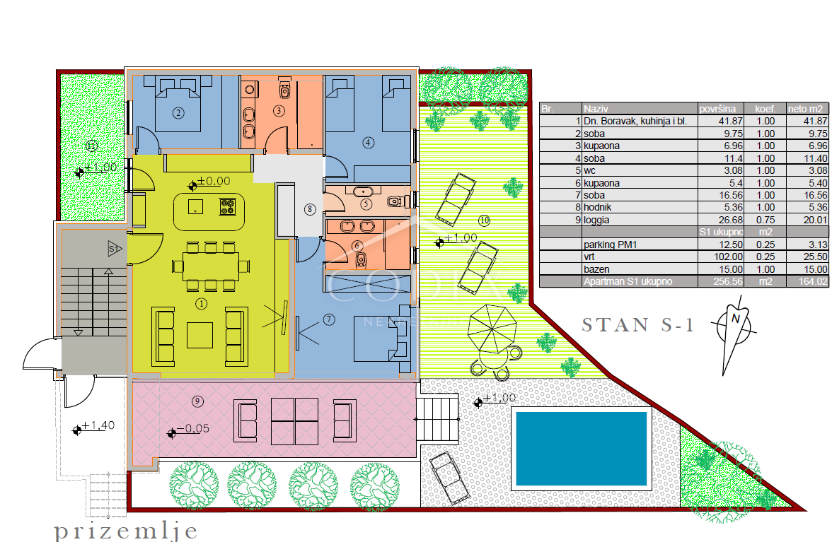 Malinska - apartma z bazenom v novogradnji