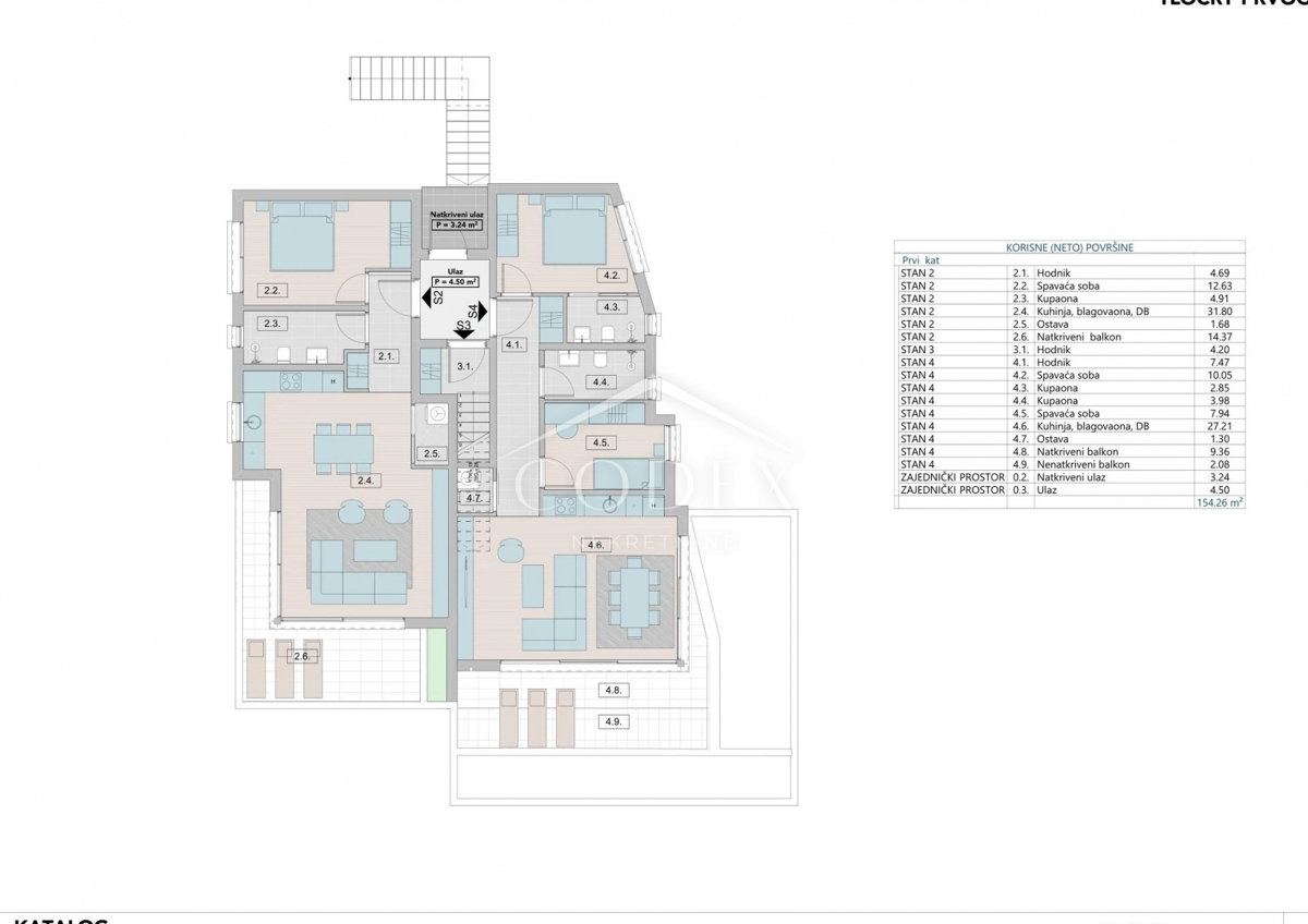 Krk - S3 Penthouse s pogledom na morje