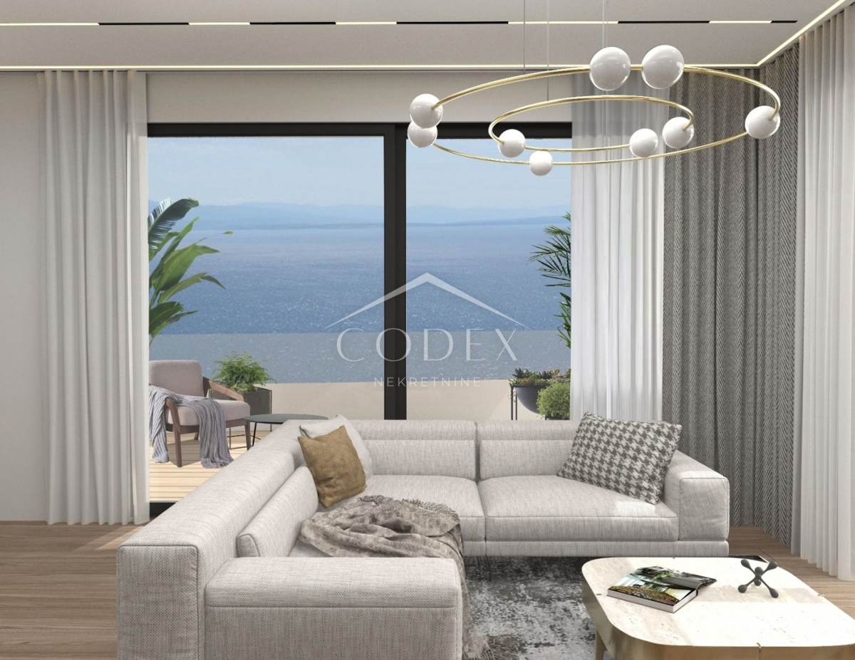 Lovran - apartmaji v novi urbani stavbi s pogledom na morje