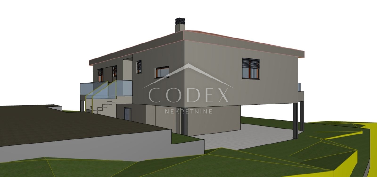 Nova Vas – prodaja zemljišča s projektom za montažno hišo