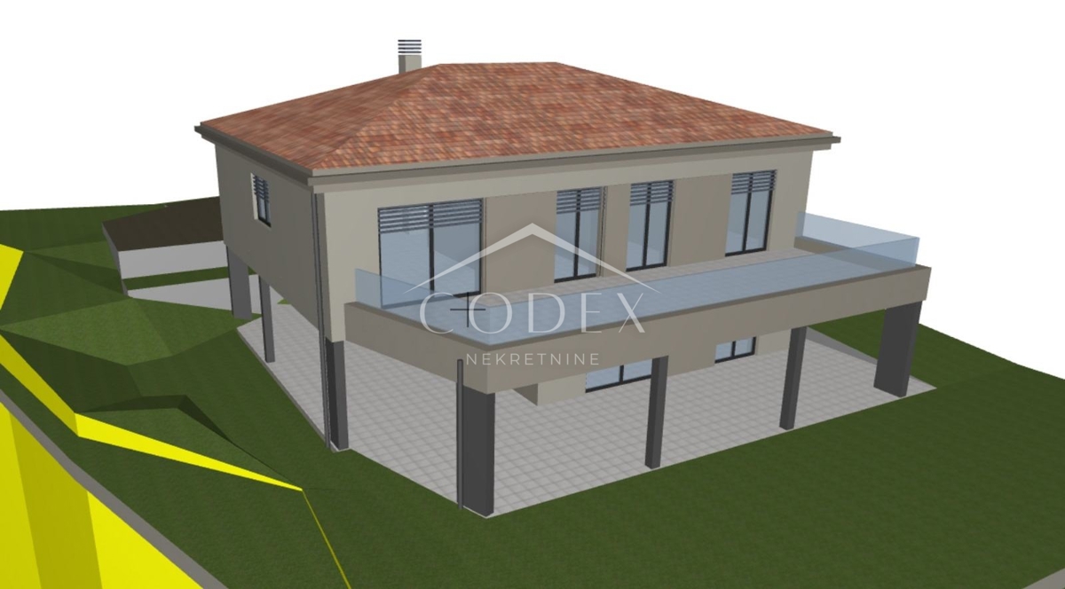 Nova Vas – prodaja zemljišča s projektom za montažno hišo
