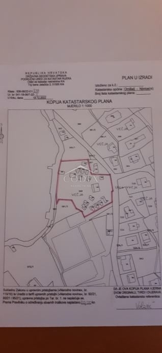 Omišalj - sale of T1 land, 1st row to the sea!