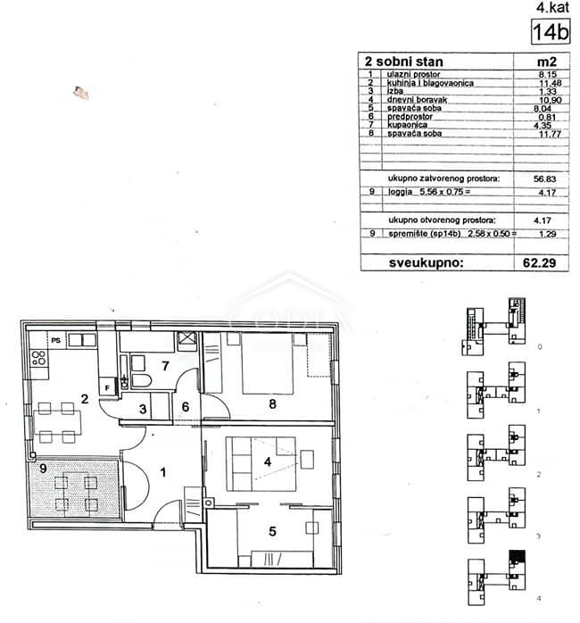 Stanovanje Palit, Rab, 62,20m2