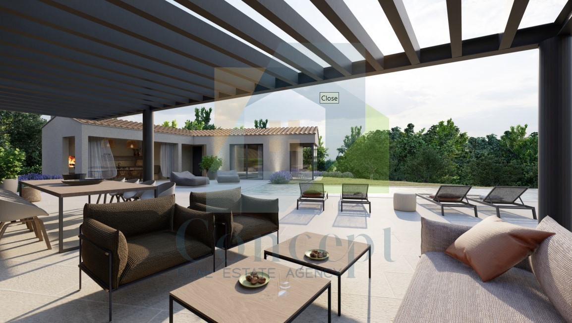 Motovun, okolica, oblikovana vila s bazenom in pogledom na morje