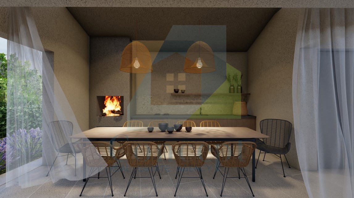 Motovun, okolica, oblikovana vila s bazenom in pogledom na morje