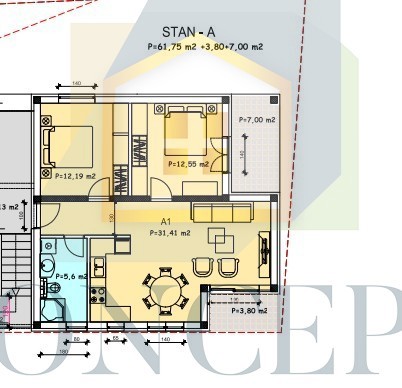 Poreč, ožja okolica, Stan v pritličju s vrtom na odlični lokaciji, 1,5 km od morja