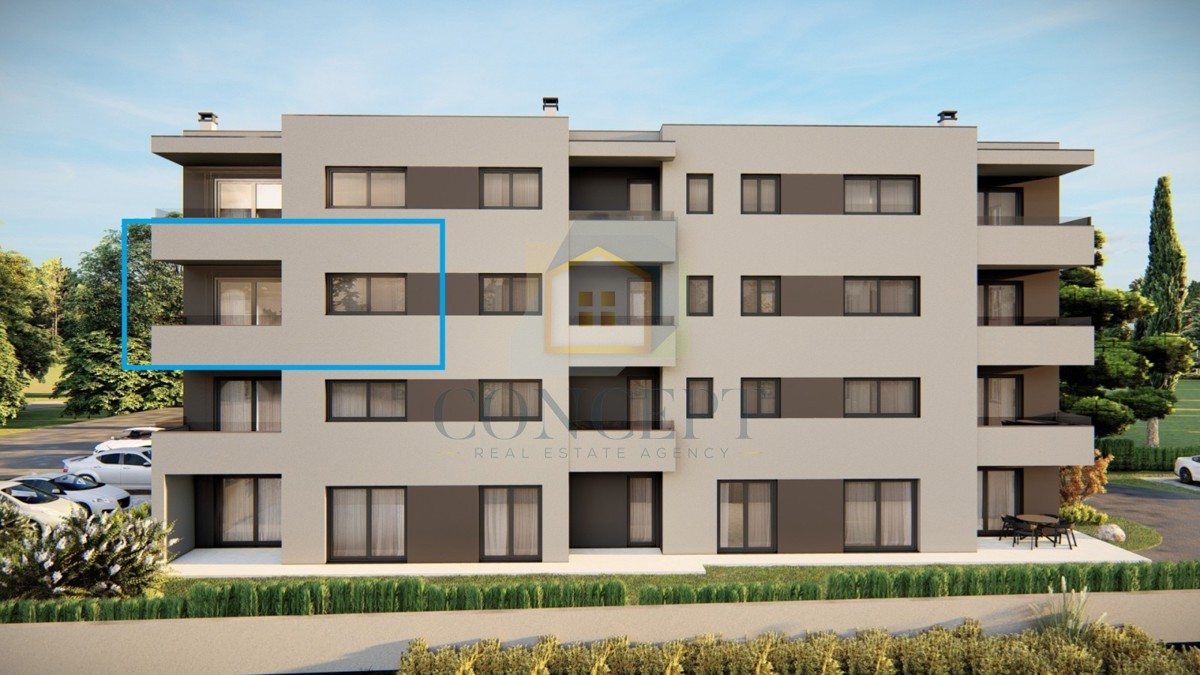 Poreč, okolica, Stan na 2. katu novogradnje s 2 spavaće sobe, 3 km od morja