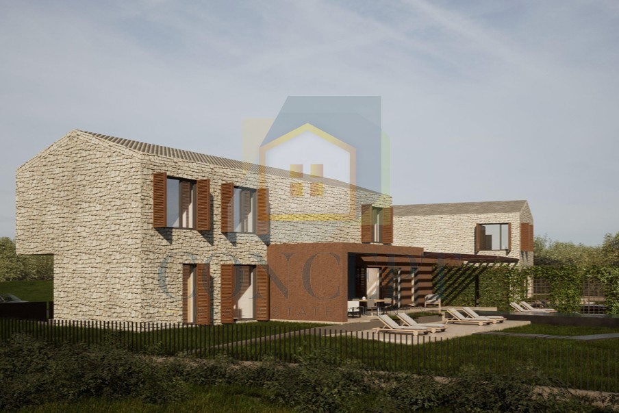 Poreč, Vižinada, okolica, Projekt za izgradnjo 2 luksuznih vil, 12 km od morja