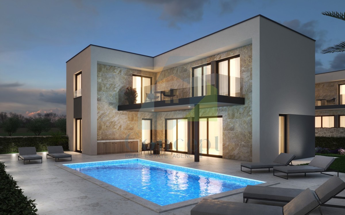 Pula, okolica, Moderna vila 450 m od morja s pogledom na Brijune