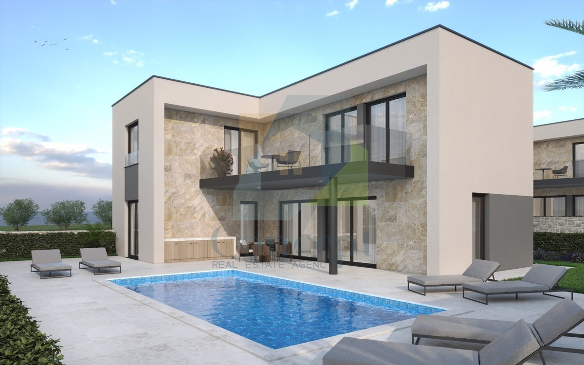 Pula, okolica, Moderna vila 450 m od morja s pogledom na Brijune