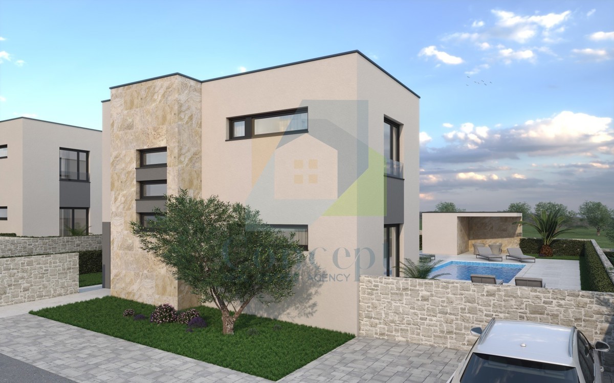 Pula, okolica, Moderna vila 450 m od morja s pogledom na Brijune