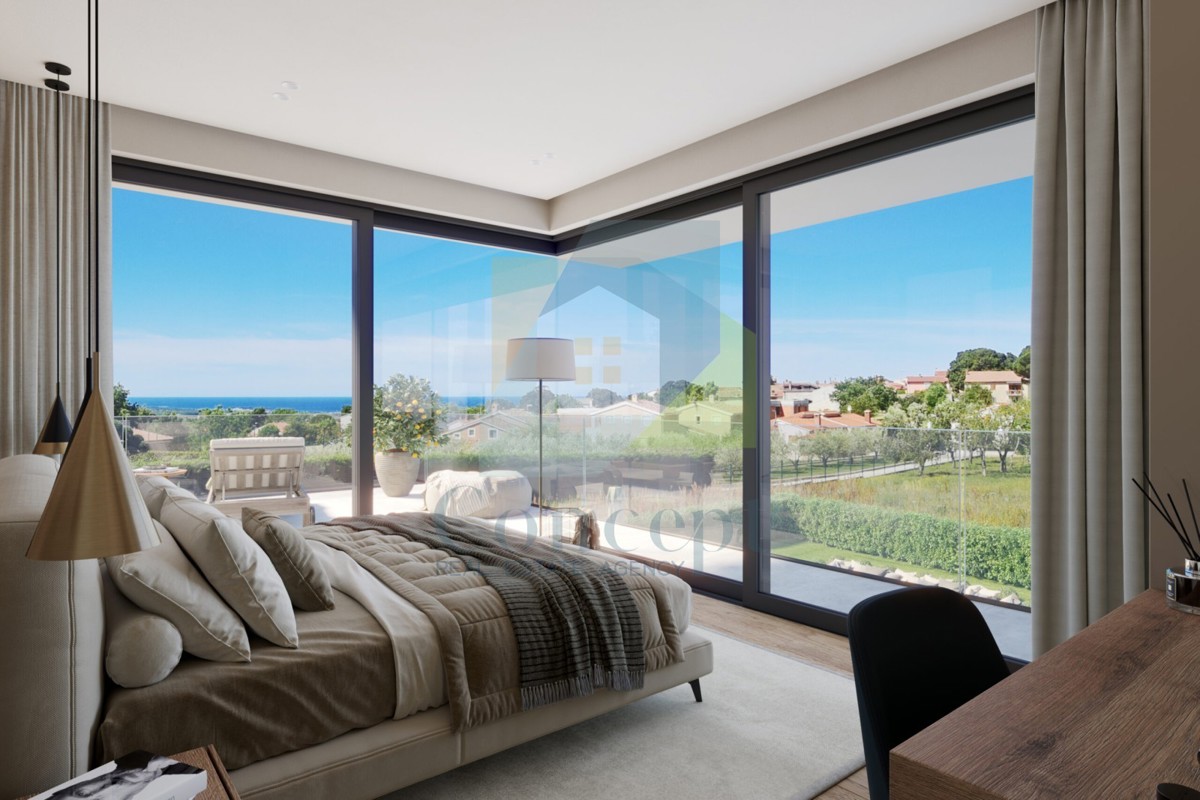 Poreč okolica, Luksuzna dvojna hiša s pogledom na morje, 10 km od morja