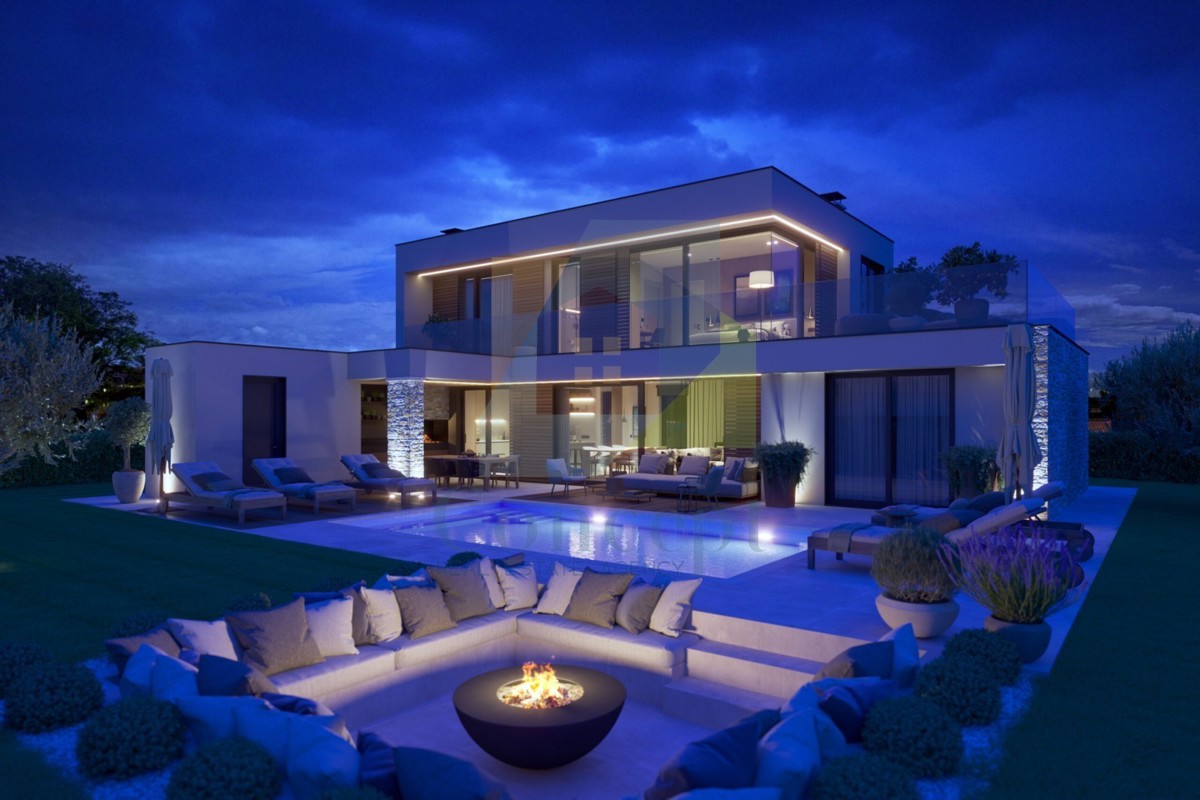 Poreč okolica, Luksuzna dvojna hiša s pogledom na morje, 10 km od morja