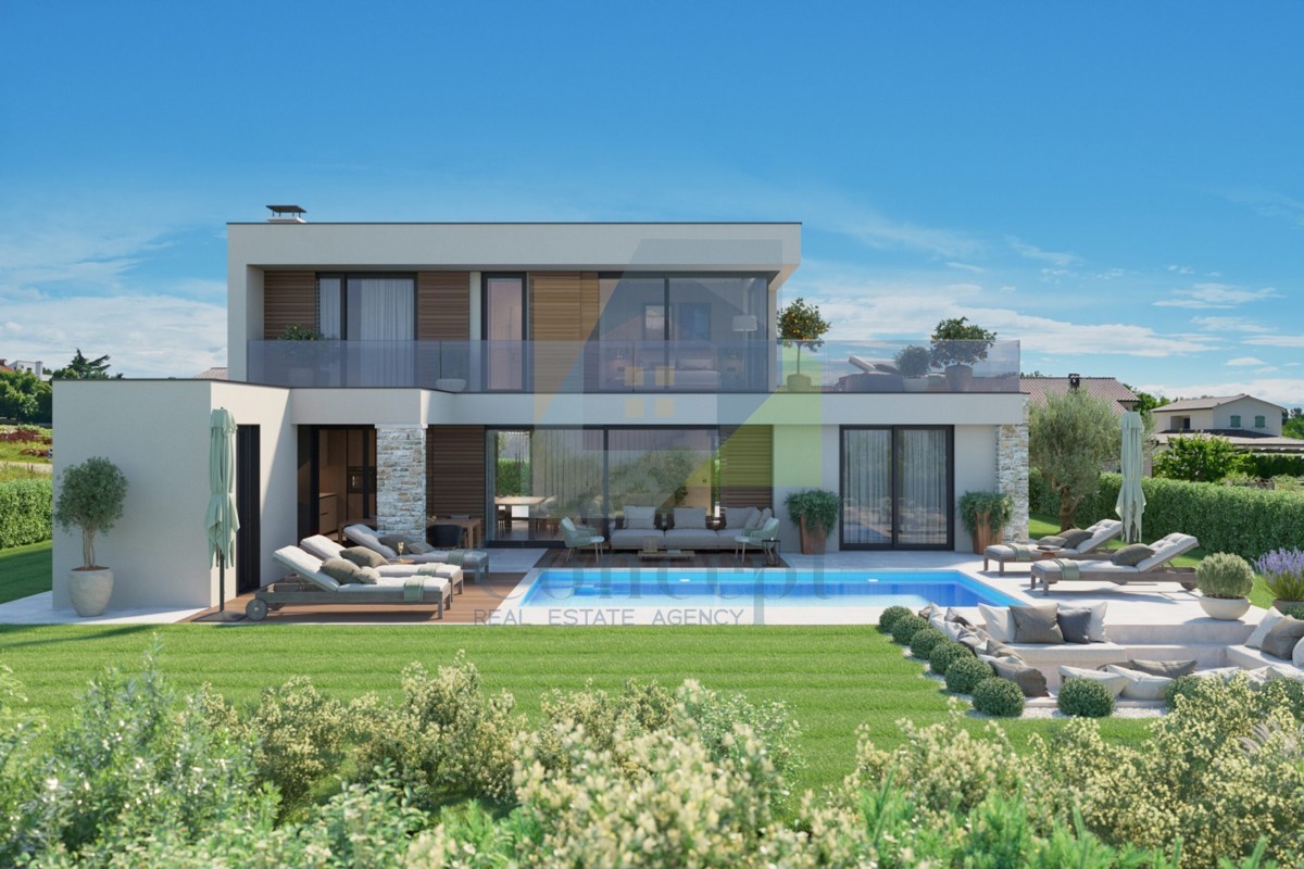 Poreč okolica, Luksuzna dvojna hiša s pogledom na morje, 10 km od morja