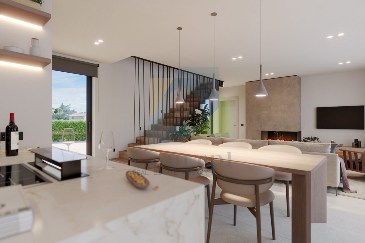 Poreč okolica, Luksuzna dvojna hiša s pogledom na morje, 10 km od morja