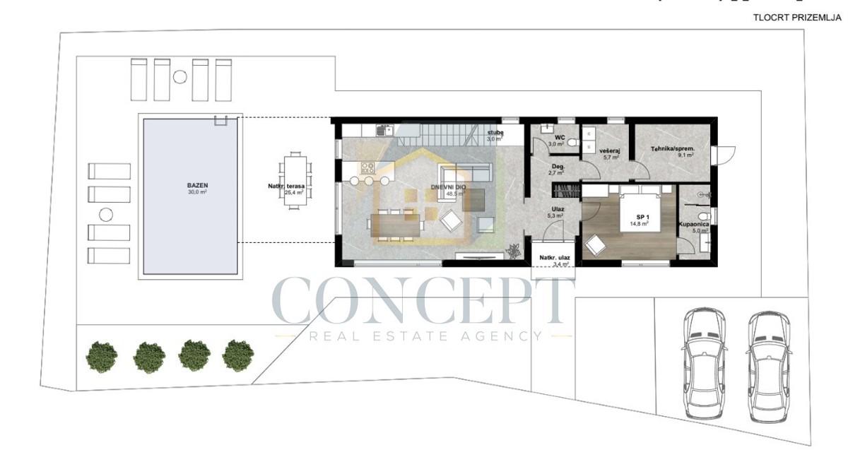 Poreč, okolica, Moderna vila s bazenom na mirni lokaciji, 16 km od morja