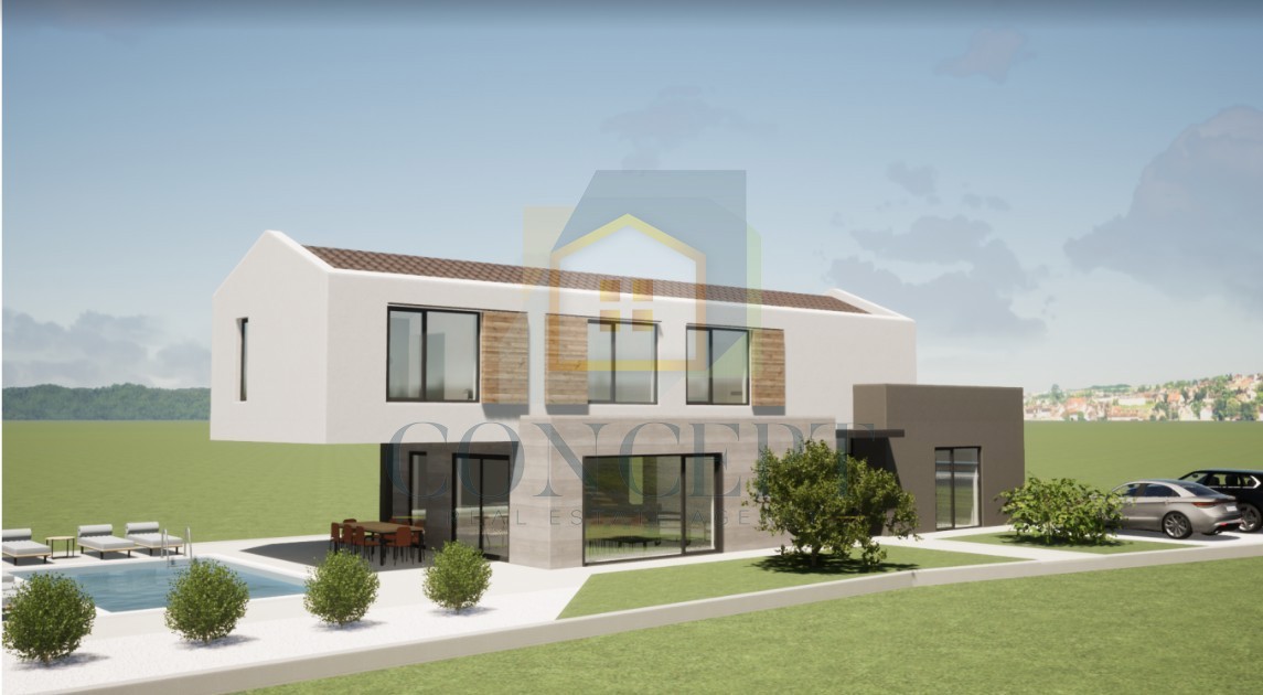 Poreč, okolica, Moderna vila s bazenom na mirni lokaciji, 16 km od morja