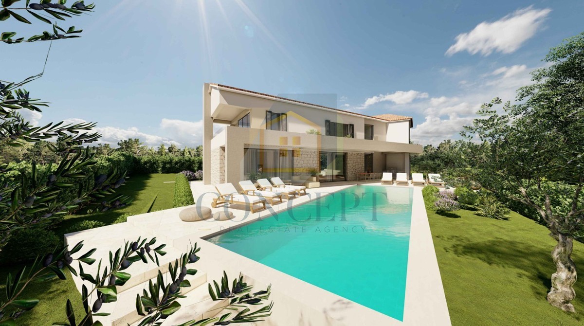 Poreč, okolica, Moderna luksuzna vila s pogledom na morje, 12 km od morja