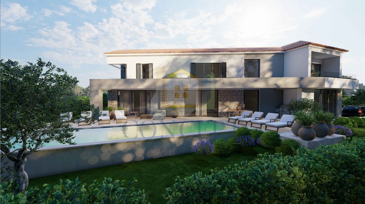 Poreč, okolica, Moderna luksuzna vila s pogledom na morje, 12 km od morja