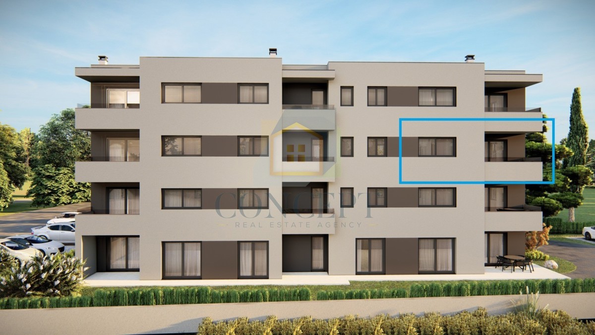 Poreč, okolica, Stan na 2. katu novogradnje s 2 spavaće sobe, 3 km od morja