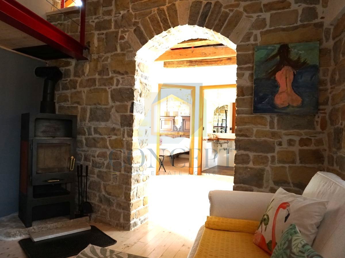 Istra, Oprtalj, Kamena hiša s 3 apartmaji in dvema poslovnima prostoroma