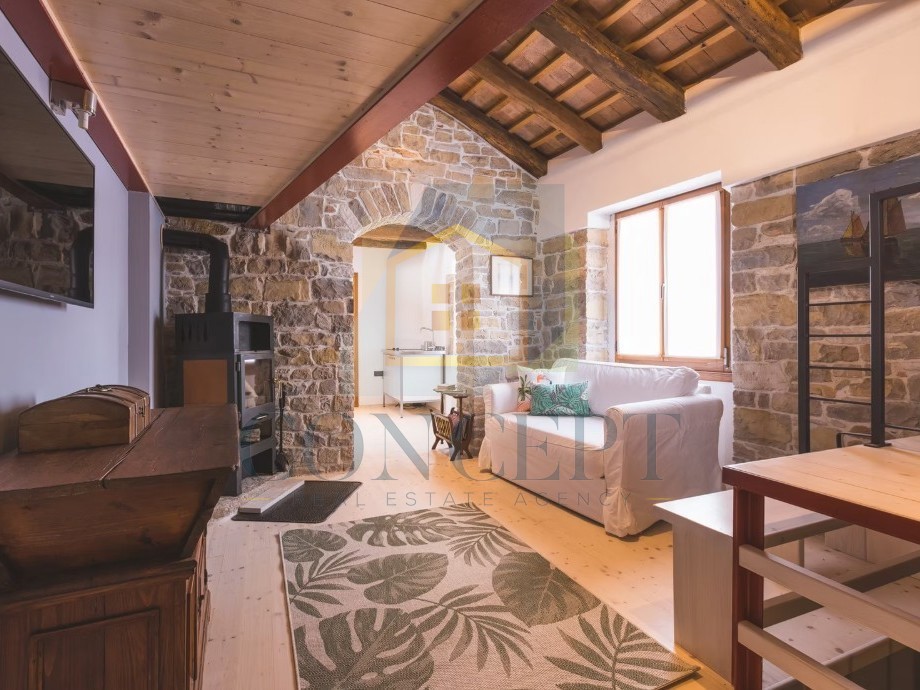 Istra, Oprtalj, Kamena hiša s 3 apartmaji in dvema poslovnima prostoroma