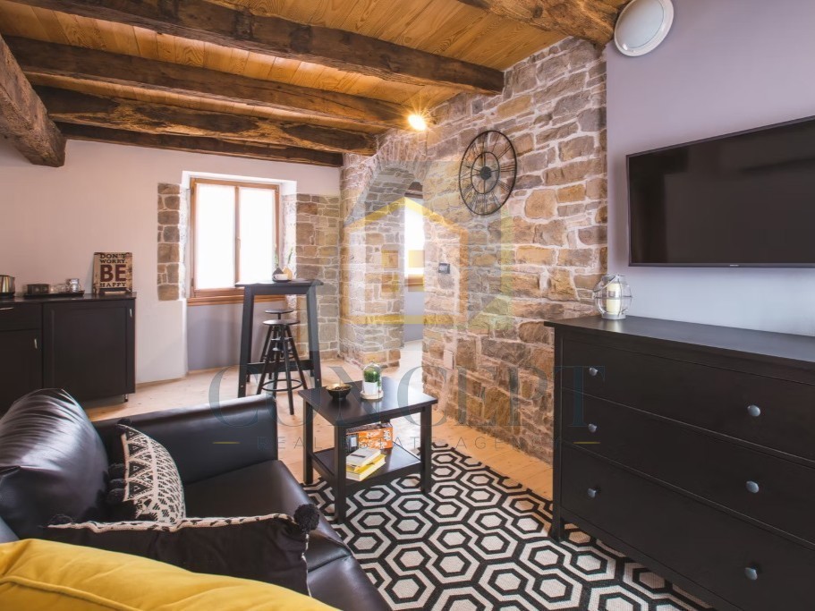 Istra, Oprtalj, Kamena hiša s 3 apartmaji in dvema poslovnima prostoroma