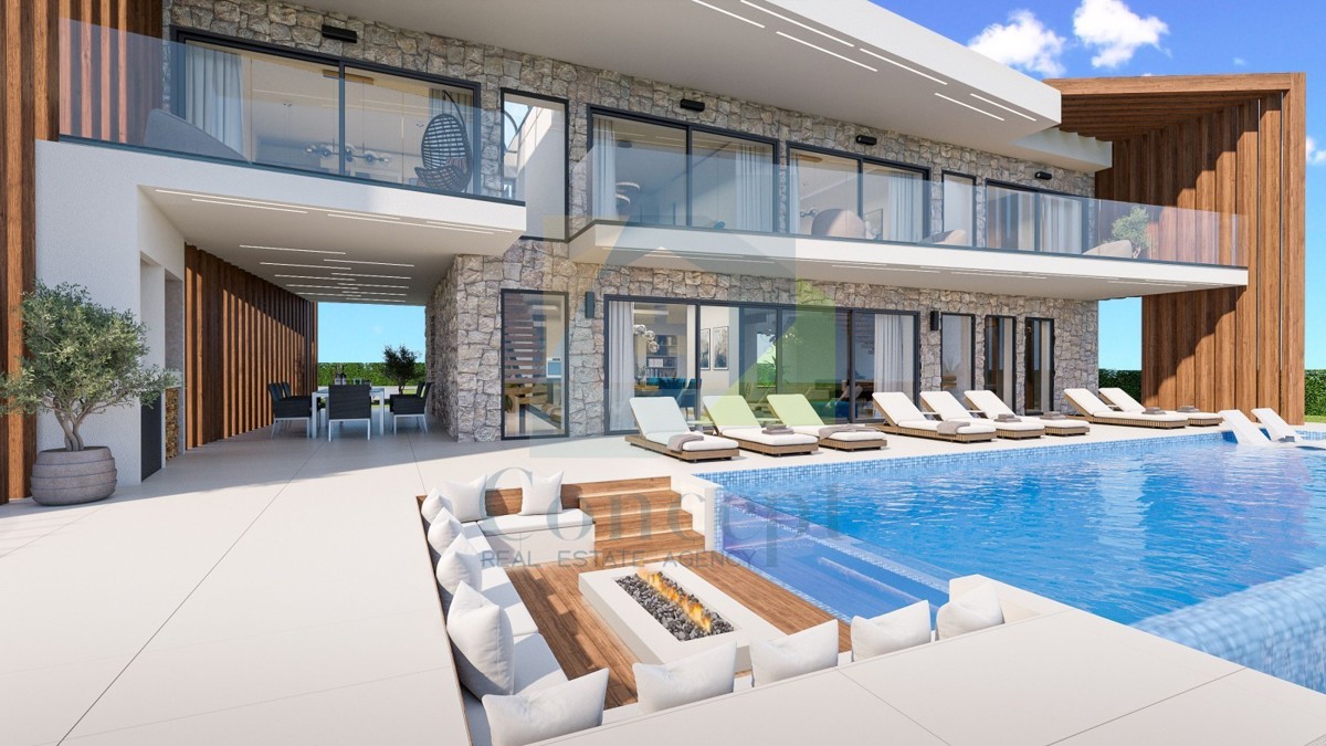 Poreč, okolica, Građevinsko zemljišče s pogledom na morje in gradbenim dovoljenjem