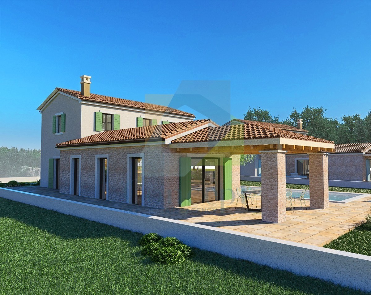 Poreč, okolica, Čudovita hiša s bazenom in pogledom na morje, 8 km od morja