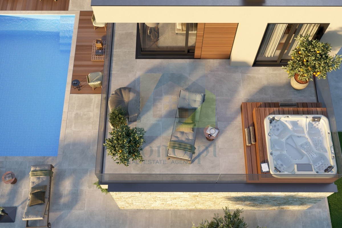 Poreč okolica, Luksuzna dvojna hiša s pogledom na morje, 10 km od morja