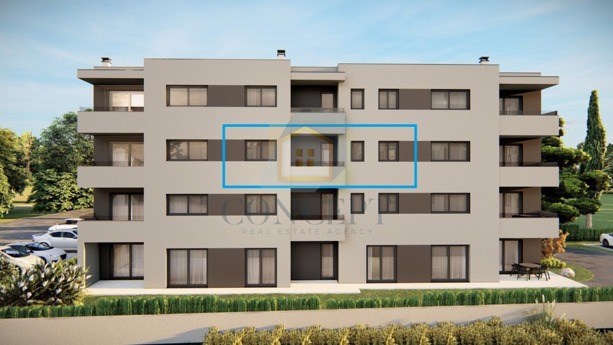 Poreč, okolica, Stan na 2. katu novogradnje s 1 spalnico, 3 km od morja