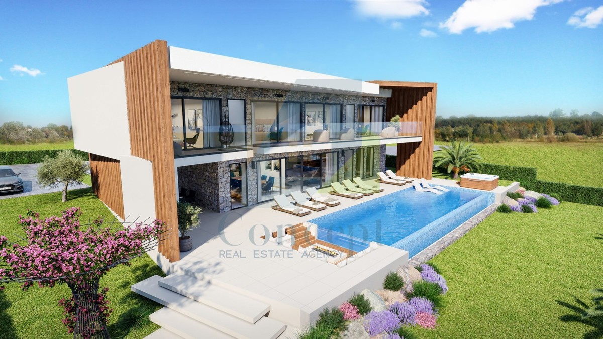 Poreč, okolica, Građevinsko zemljišče z pogledom na morje in gradbenim dovoljenjem