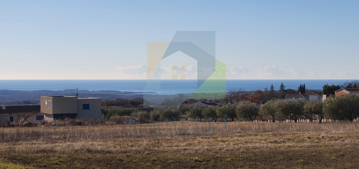 Poreč, okolica, Građevinsko zemljišče z pogledom na morje in gradbenim dovoljenjem