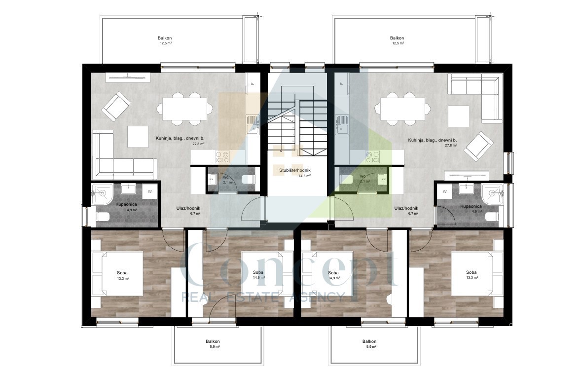 Poreč, okolica, Luksuzni stan v 1. nadstropju 2,5 km od morja