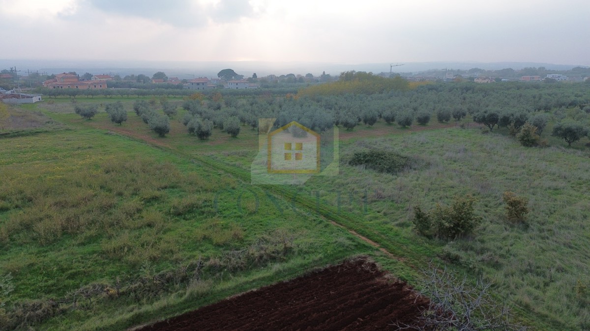 Poreč, okolica, Građevinsko zemljišče s pogledom na morje, 12 km od morja