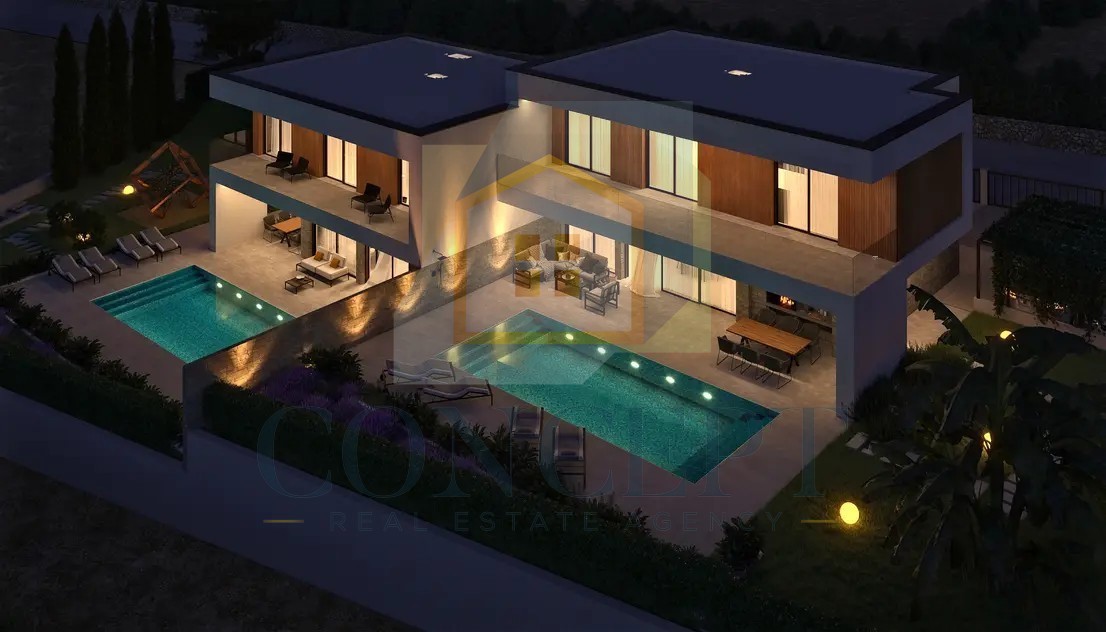 Poreč, okolica, Luksuzna moderna dvojna hiša s bazenom, 5 km od morja