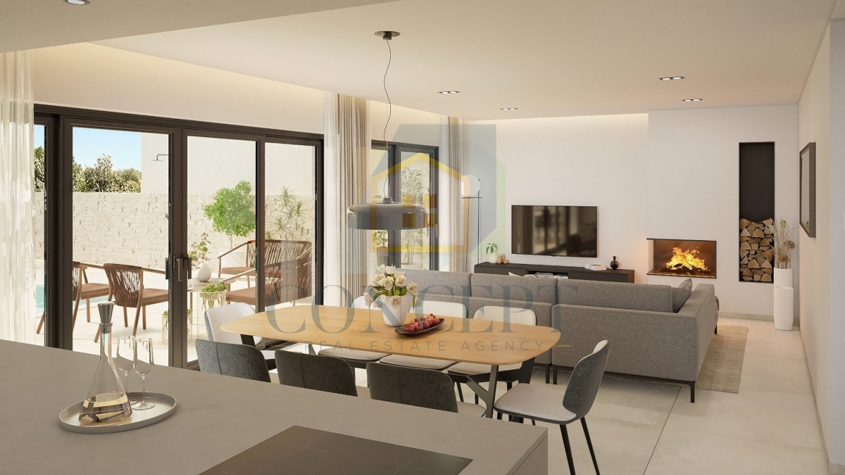 Poreč, okolica, Luksuzna moderna dvojna hiša s bazenom, 5 km od morja