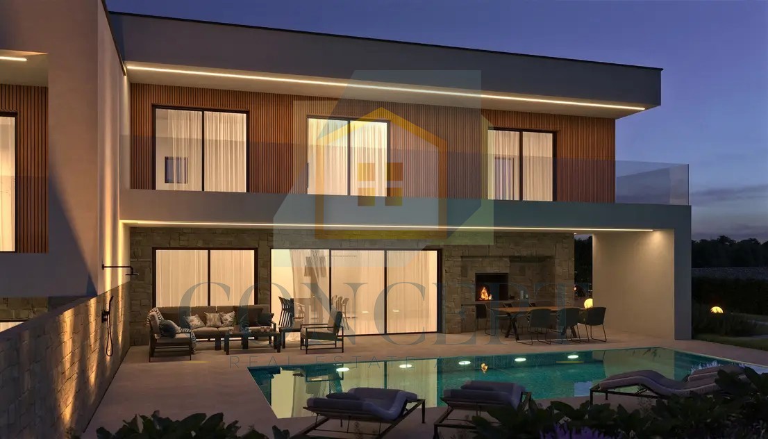 Poreč, okolica, Luksuzna moderna dvojna hiša s bazenom, 5 km od morja