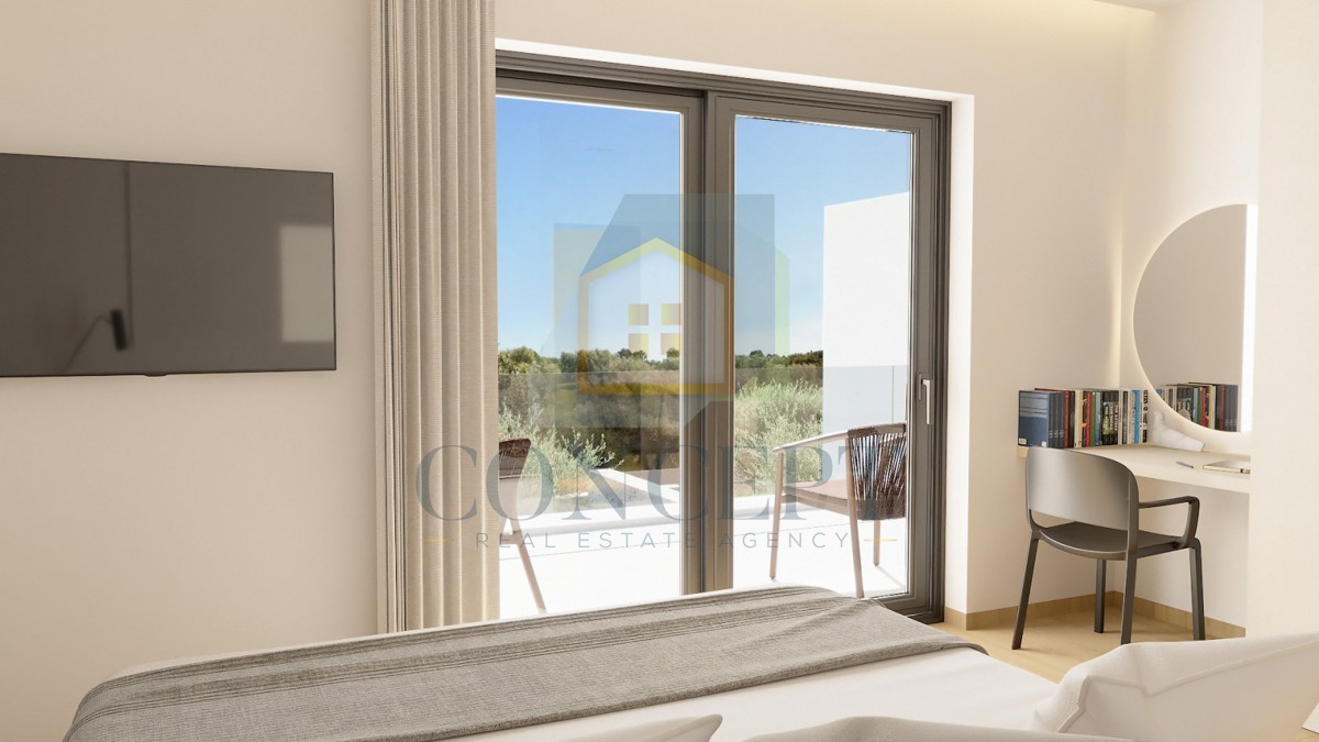 Poreč, okolica, Luksuzna moderna dvojna hiša s bazenom, 5 km od morja