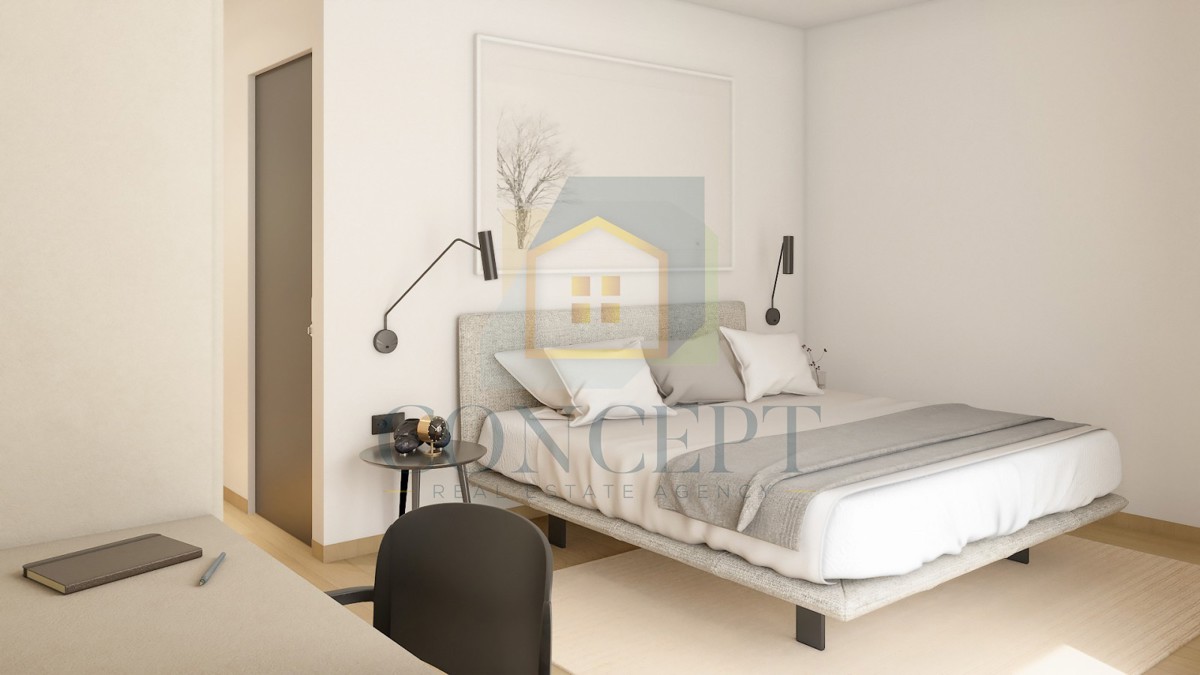 Poreč, okolica, Luksuzna moderna dvojna hiša s bazenom, 5 km od morja