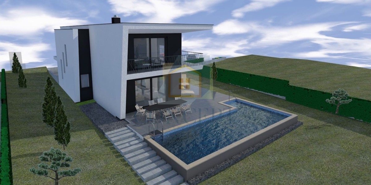 Poreč, okolica, moderna, luksuzna vila s bazenom, 12 km od morja