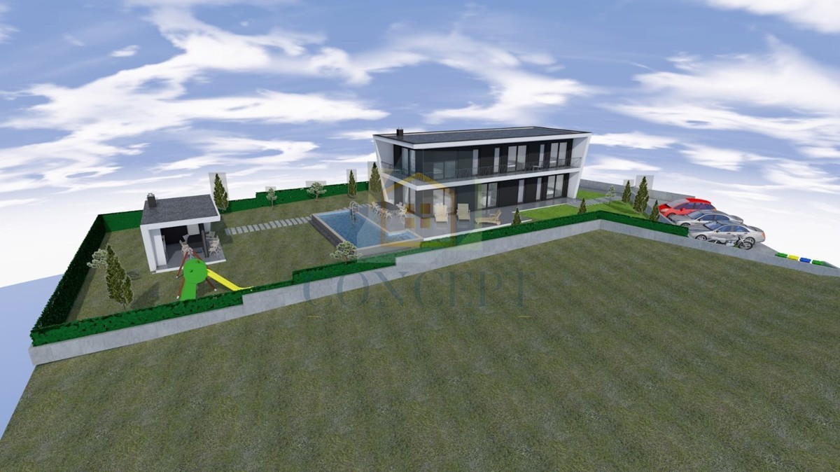 Poreč, okolica, moderna, luksuzna vila s bazenom, 12 km od morja