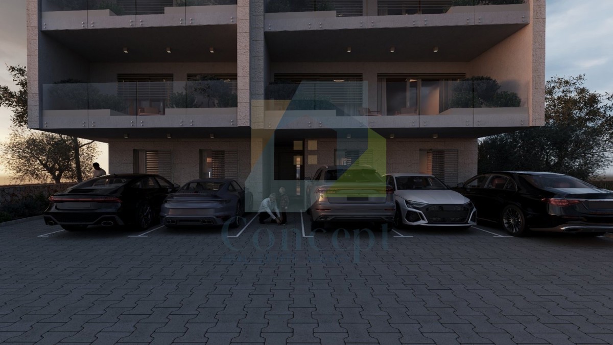 Poreč, okolica, Luksuzni dvoetažni stan s strešno teraso 3 km od morja