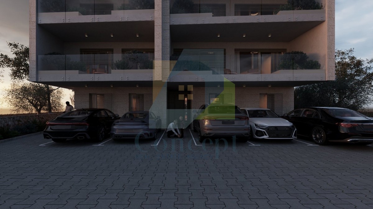 Poreč, okolica, Luksuzni dvoetažni stan s strešno teraso 3 km od morja