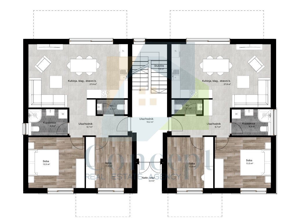 Poreč, okolica, Luksuzni stan v 1. nadstropju 2,5 km od morja